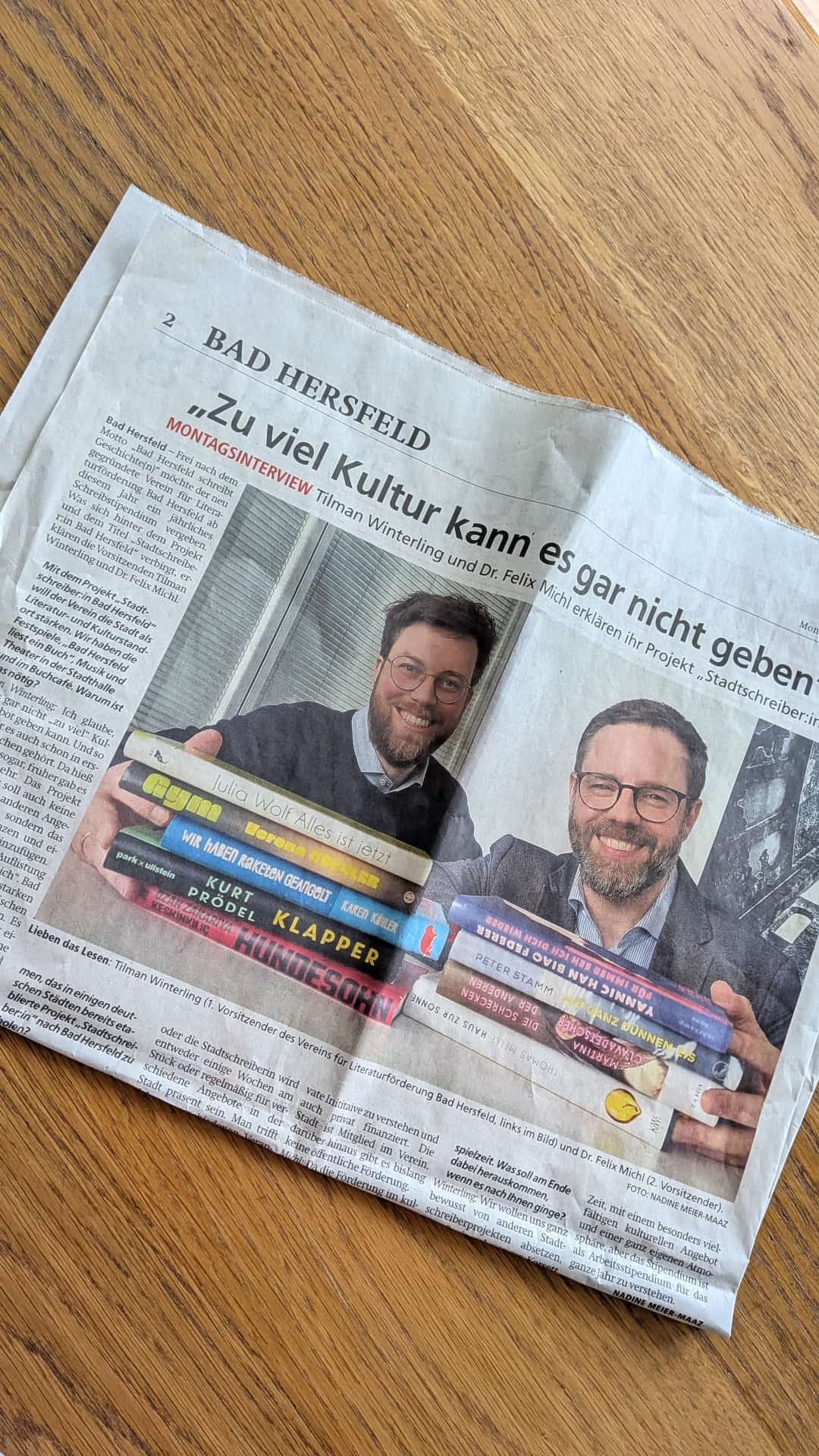 Montagsinterview in der Hersfeld Zeitung